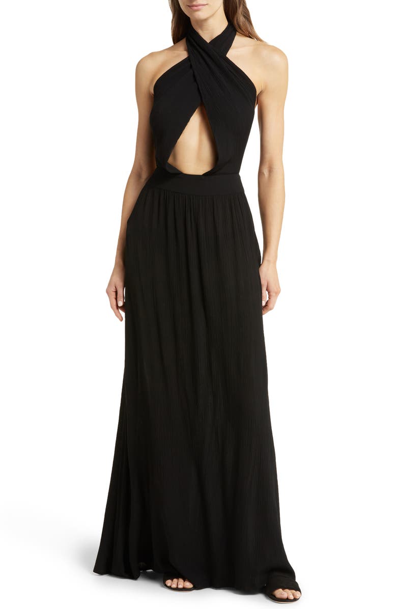 Elan Halter Cover-Up Maxi Dress, Main, color, 
