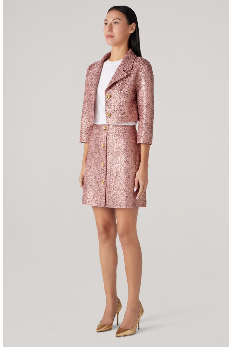 Sequin Knit Crop Jacket, Alternate, color, PINK MULTI