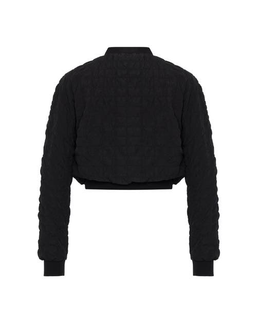 Theo The Label Women's Calypso Plaid Bomber - Black In Black