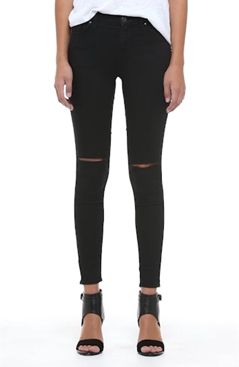 Topshop Moto 'Leigh' Ripped Skinny Jeans, Alternate, color, 