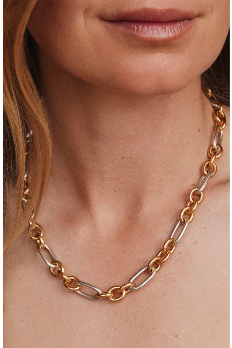 Embry Mixed Metal Chain Necklace, Alternate, color, VINTAGE MIXED METAL