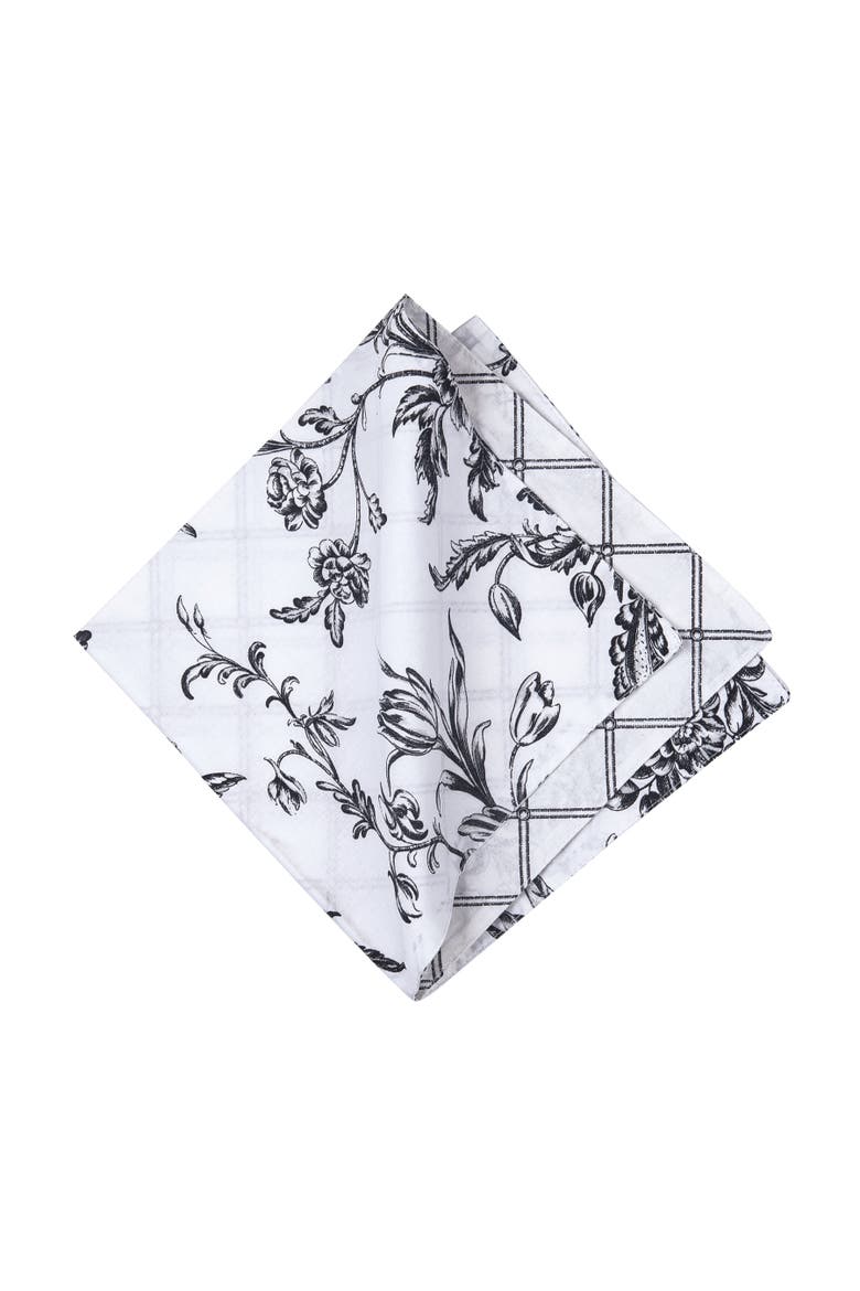 Bleighton Black Cotton Napkin Machine Washable, Set of 6, Alternate, color, Black