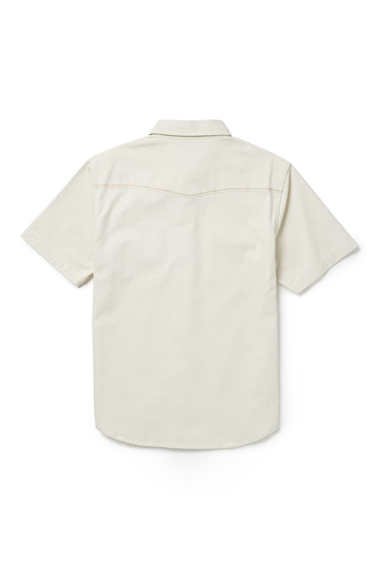 Amarillo Short Sleeve Cotton Twill Button-Up Shirt, Alternate, color, WHITE WASH