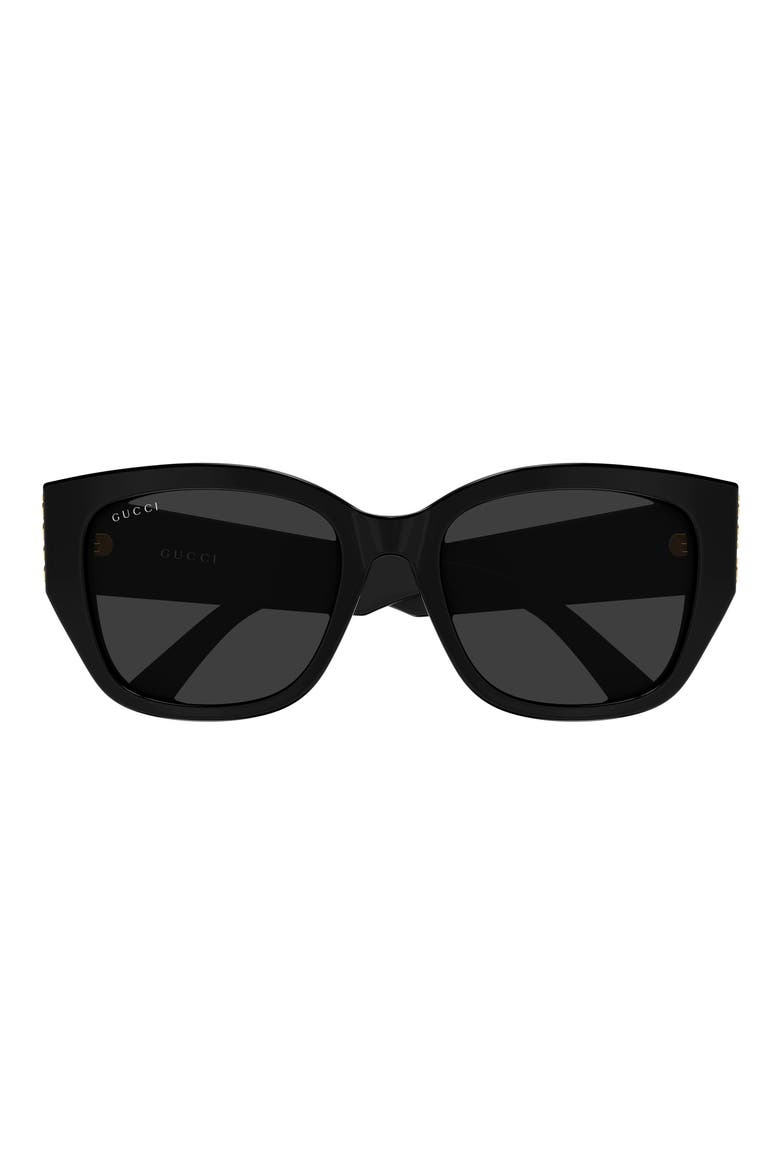 54mm Square Sunglasses, Main, color, BLACK