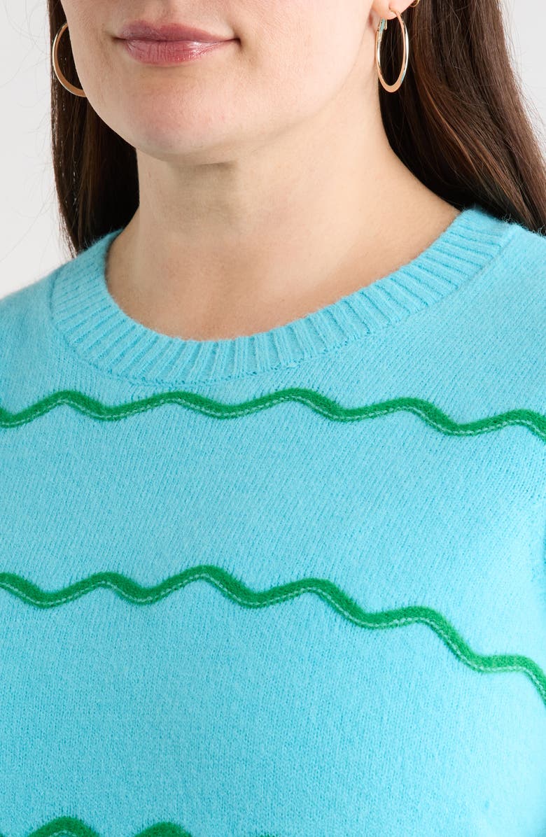 SUGARLIPS Maeverly Wavy Stripe Sweater, Alternate, color, Cerulean-Blue