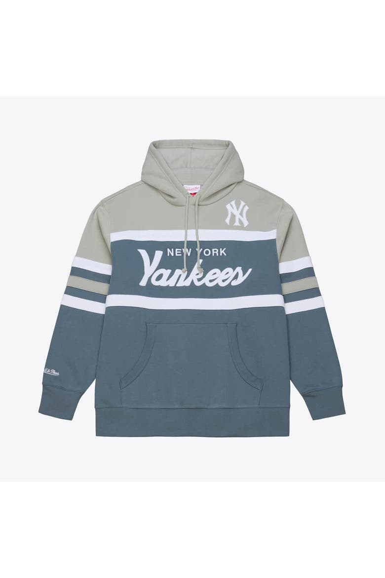 Men's Mitchell & Ness  Gray New York Yankees Cooperstown Collection Thunderstorm Head Coach Hoodie, Main, color, Gray