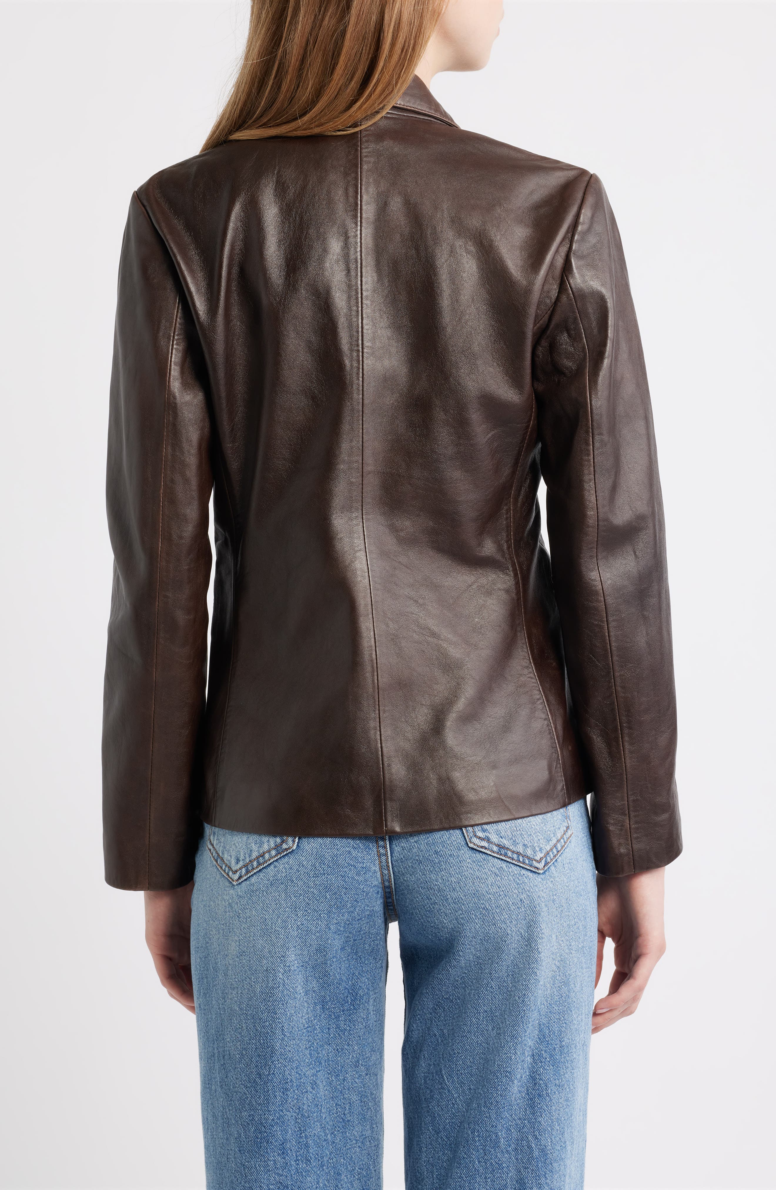Fitted Leather Blazer - image 4