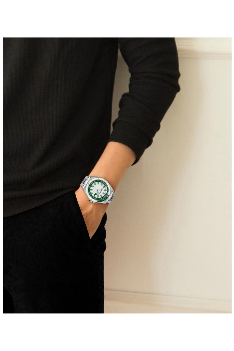 Capbreton Bracelet Watch, 43mm, Alternate, color, SILVER