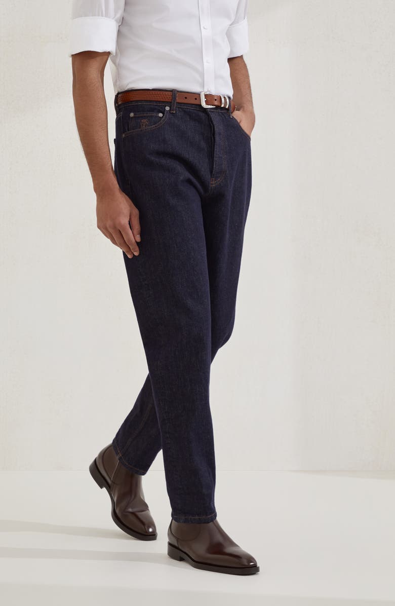 Brunello Cucinelli Iconic fit five-pocket trousers, Alternate, color, Dark Denim
