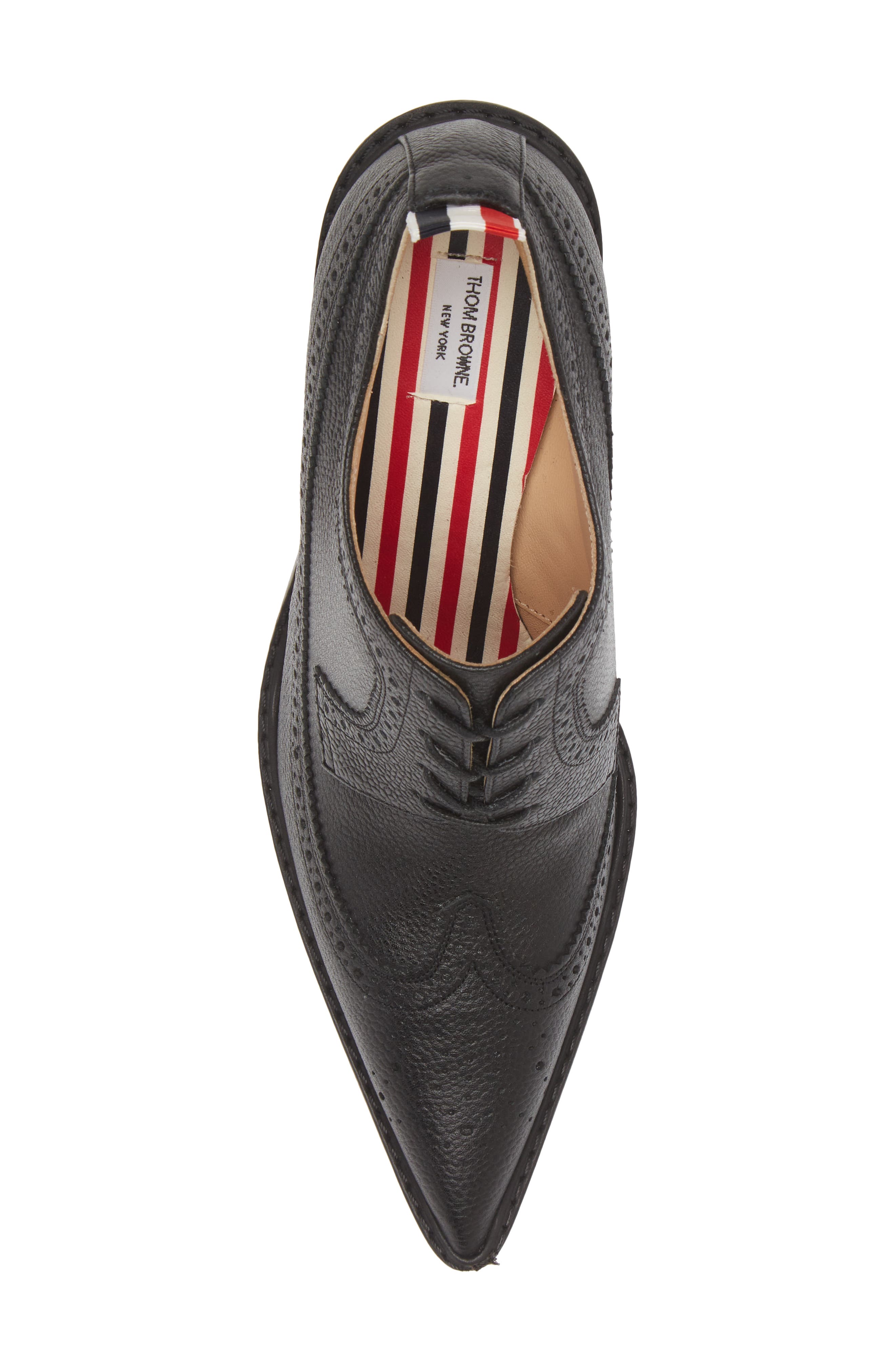 Thom Browne Pointed Toe Wingtip Pump, Alternate, color, 