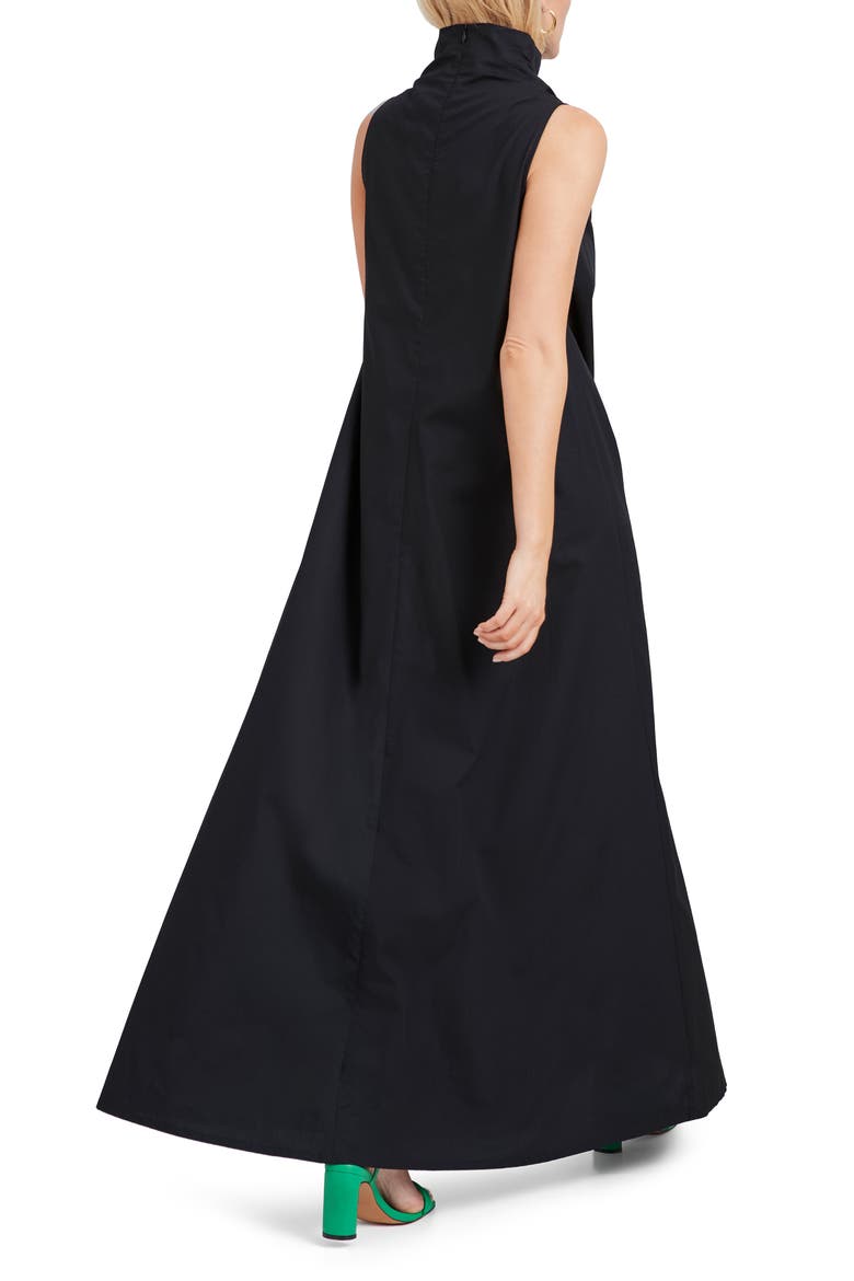 Minna Sleeveless Cotton Poplin Maxi Dress, Alternate, color, BLACK