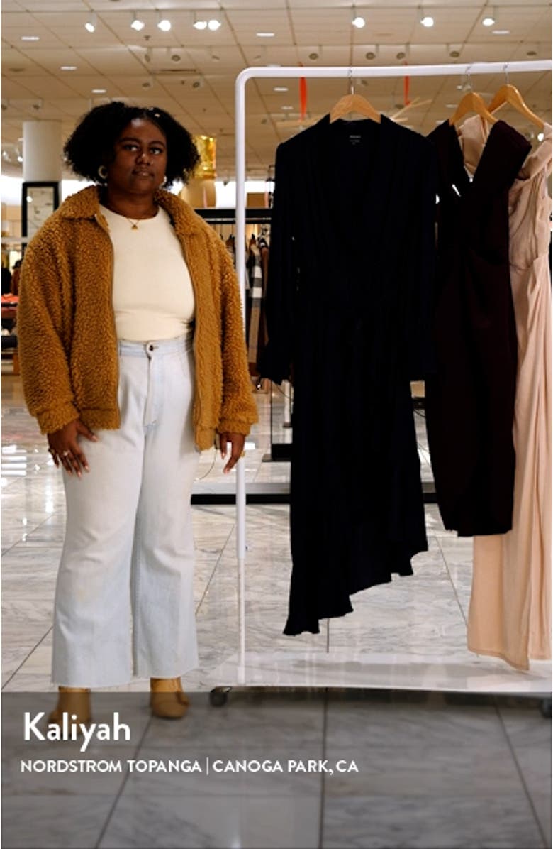 Aaliyah Faux Wrap Asymmetric Midi Dress, sales video thumbnail