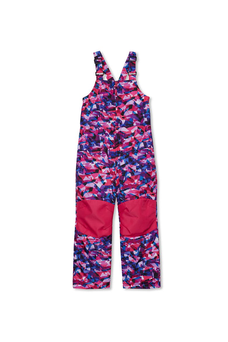 Kids Iron Knee Insulated Winter Snow Bibs, Main, color, Pink Bright Abstract Cloud