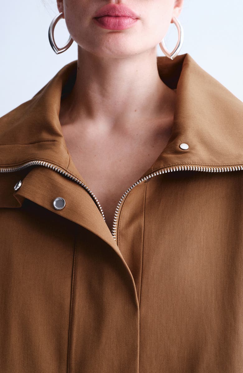 MANGO Oversize Funnel Neck Cotton Jacket, Alternate, color, 