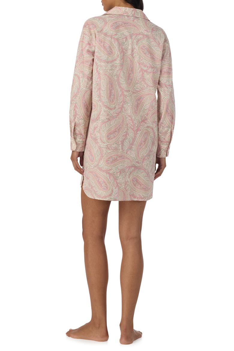 Paisley Cotton Blend Nightshirt, Alternate, color, IVORY PRINT