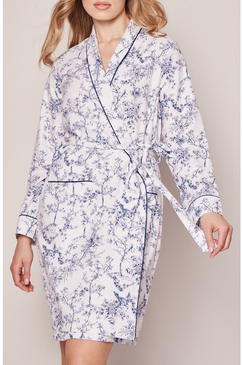 Timeless Toile Pima Cotton Robe, Main, color, WHITE