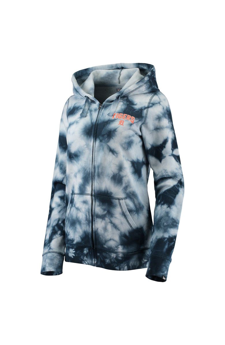 New Era Women's New Era Navy Detroit Tigers Tie-Dye Full-Zip Hoodie, Alternate, color, 
