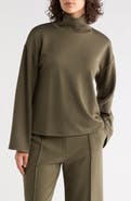 NORDSTROM RACK Mock Neck Long Sleeve Scuba Knit Top