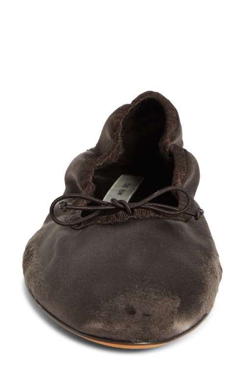 The Row Bow Detailed Slip-on Flat Shoes In Brown