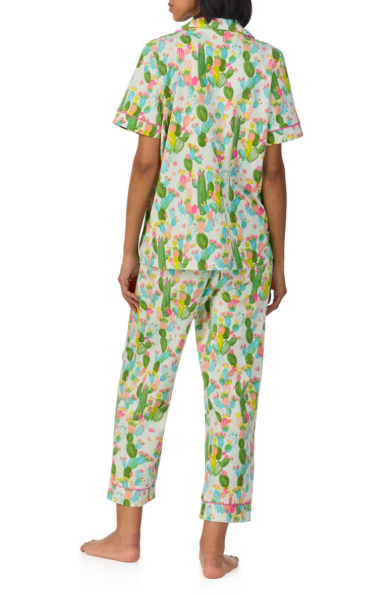 BedHead Pajamas Print Stretch Organic Cotton Jersey Crop Pajamas, Alternate, color,