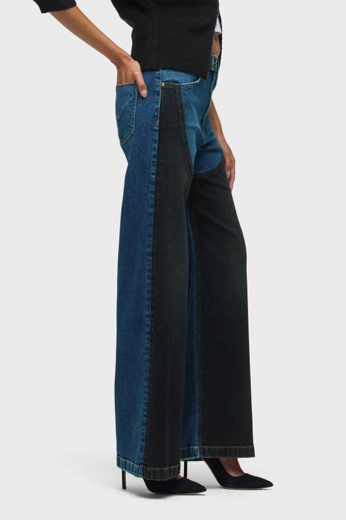 Hudson Jodie High Rise Contrast Panel Jeans In Mixture In Black