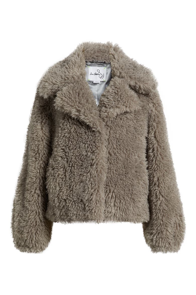 Short Faux Fur Jacket, Alternate, color, ANTICO GREY