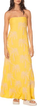 Maaji Palm Poetry Strapless Maxi Cover-Up Dress