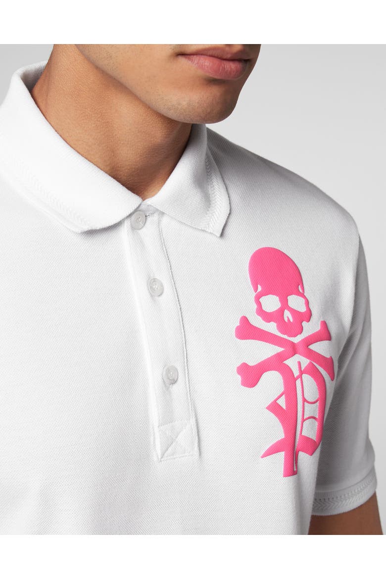 Polo Shirt Skull&Bones Men, Alternate, color, white
