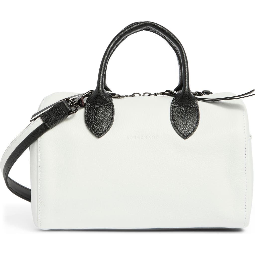Longchamp Leather Satchel Bag In White