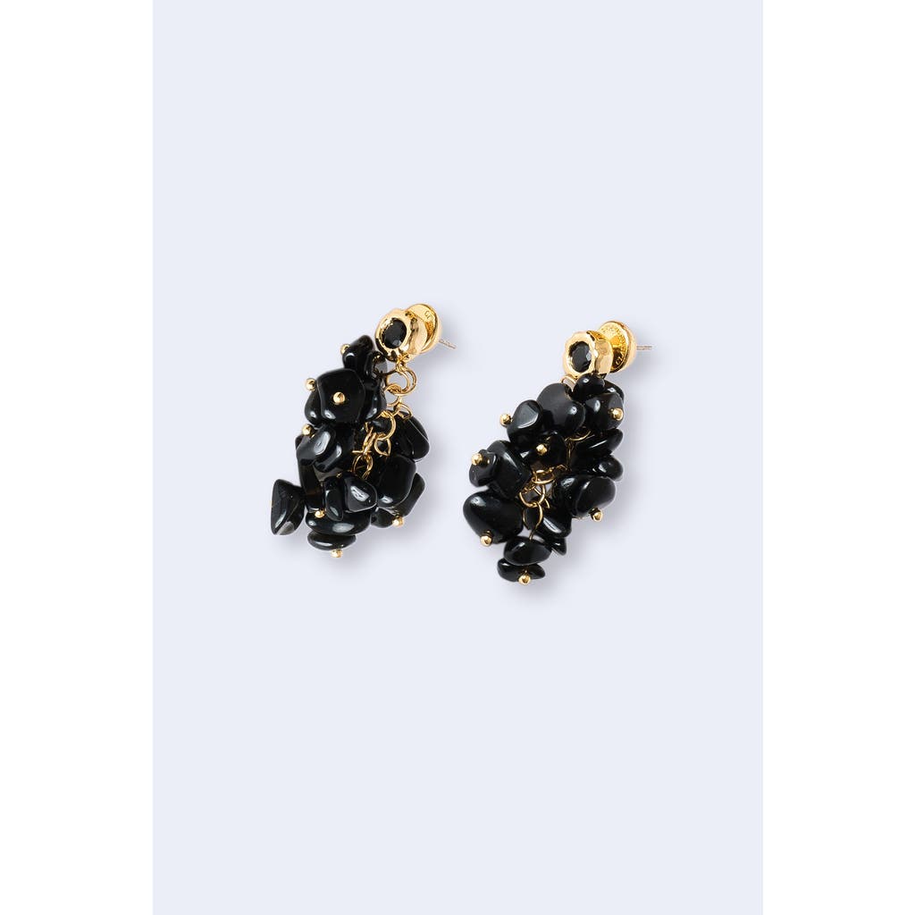 Classicharms Melanie Obsidian Cascade Cluster Earrings In Black