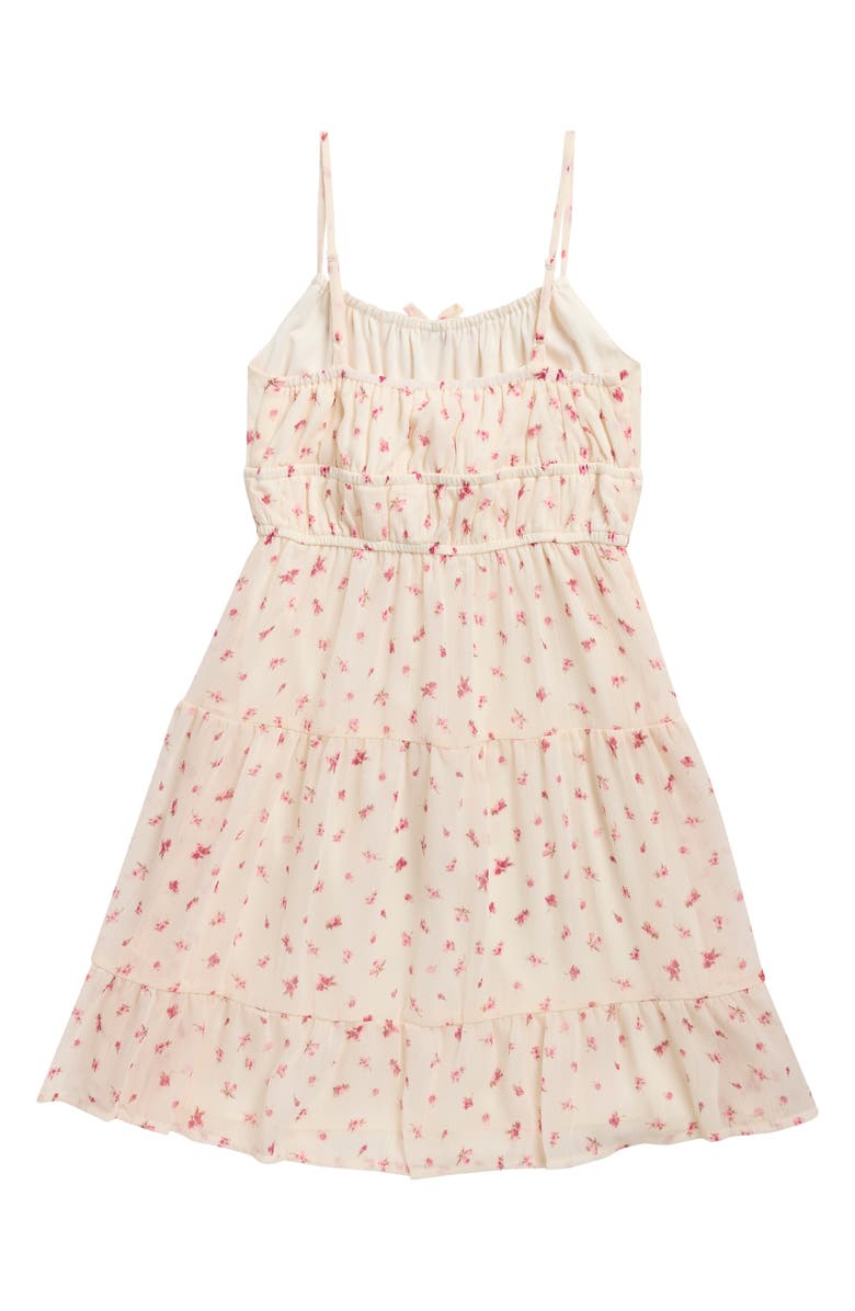 Walking on Sunshine Kids' Floral Tiered Sundress, Alternate, color, Ivory Ditsy Floral
