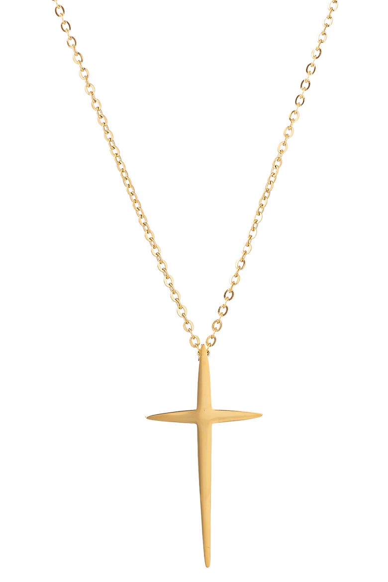 Cross Pendant Necklace, Main, color, GOLD