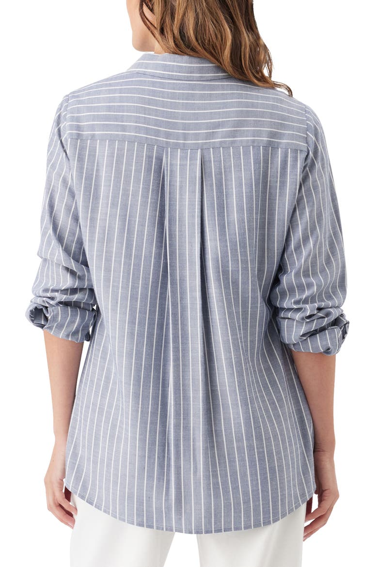 Millie Button Up Stripe Maternity Maternity Shirt, Alternate, color, Denim / White