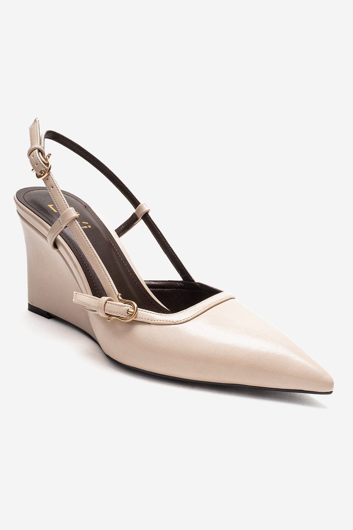Celia Pointed Toe Wedge Pump, Alternate, color, Ecru