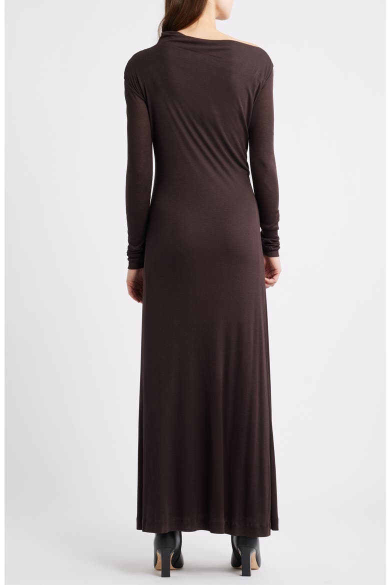 Evargo One-Shoulder Long Sleeve Gown, Alternate, color, SOFT VERMILLION