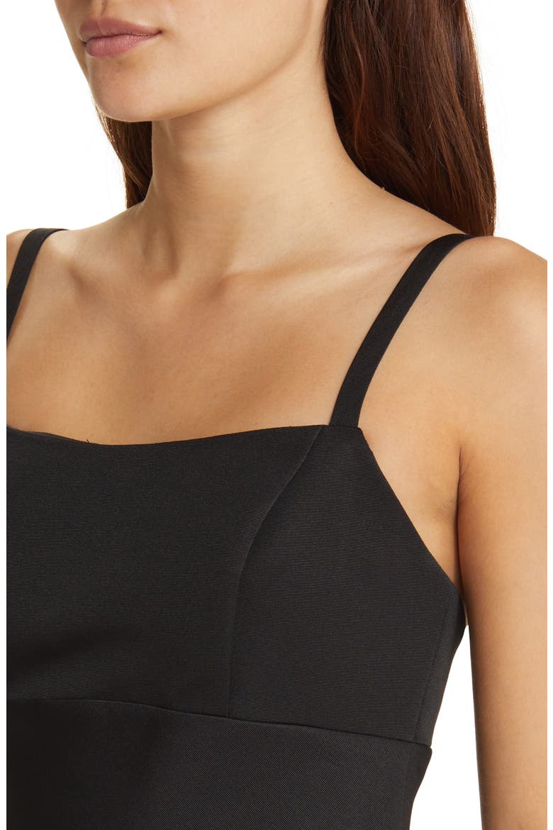 Faille Cocktail Midi Dress, Alternate, color, BLACK