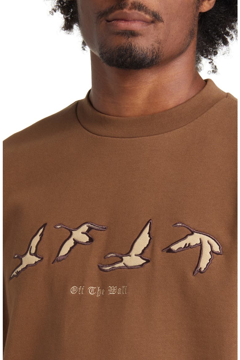 Geese Crewneck Sweatshirt, Alternate, color, SEPIA