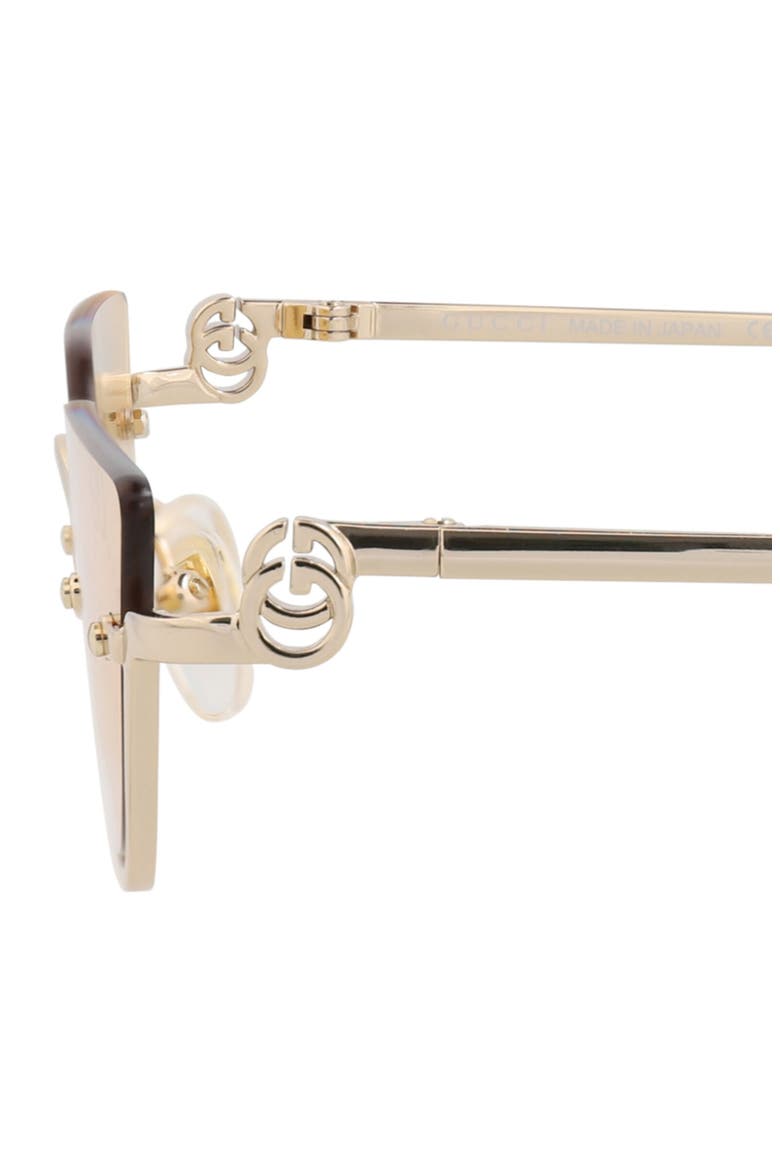 53mm Half Frame Metal Sunglasses, Alternate, color, GOLD GOLD YELLOW