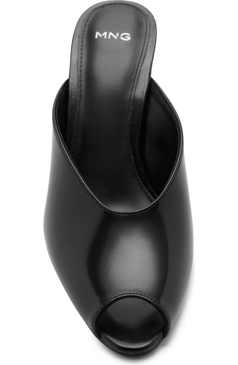 MANGO Peep Toe Wedge Slide Sandal, Alternate, color, Black