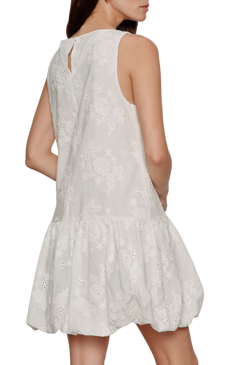 Garden Cotton Eyelet Bubble Hem Minidress, Alternate, color, WHITE
