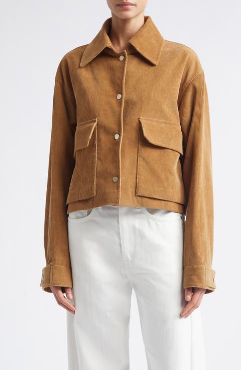 Crop A-Line Organic Cotton Corduroy Jacket