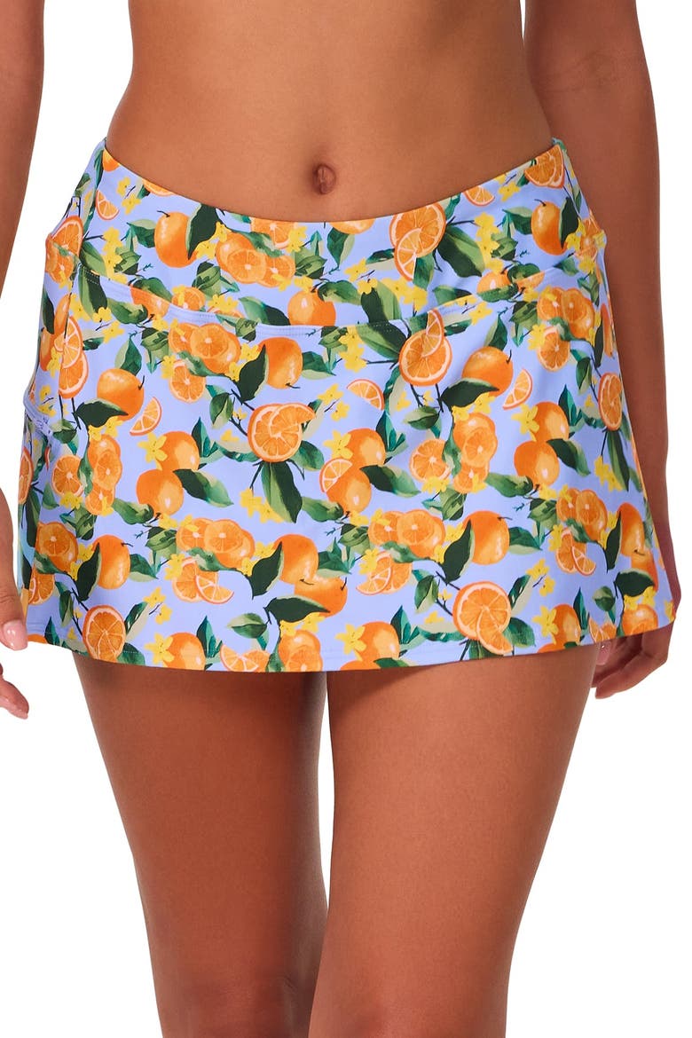 Sporty Swim Skirt Bottoms, Alternate, color, Clementine