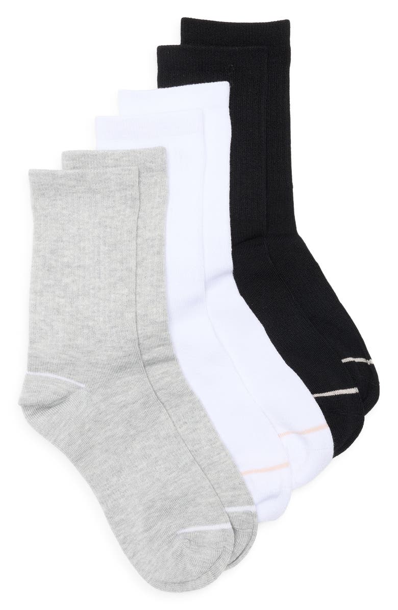 Nordstrom 3-Pack Athleisure Crew Socks, Main, color, White- Grey- Black