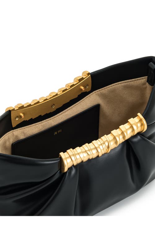 Jw Pei Leia Pleated Faux Leather Clutch In Black