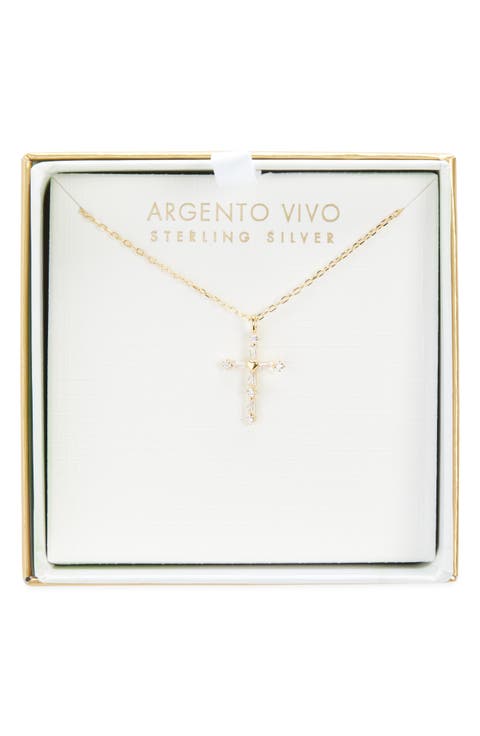 Cubic Zirconia Cross Pendant Necklace