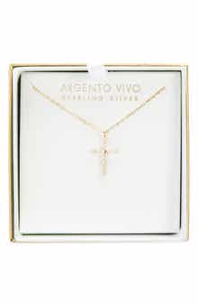 ARGENTO VIVO Cubic Zirconia Cross Pendant Necklace