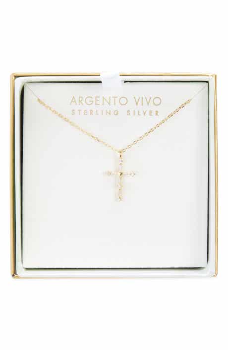 ARGENTO VIVO Cubic Zirconia Cross Pendant Necklace