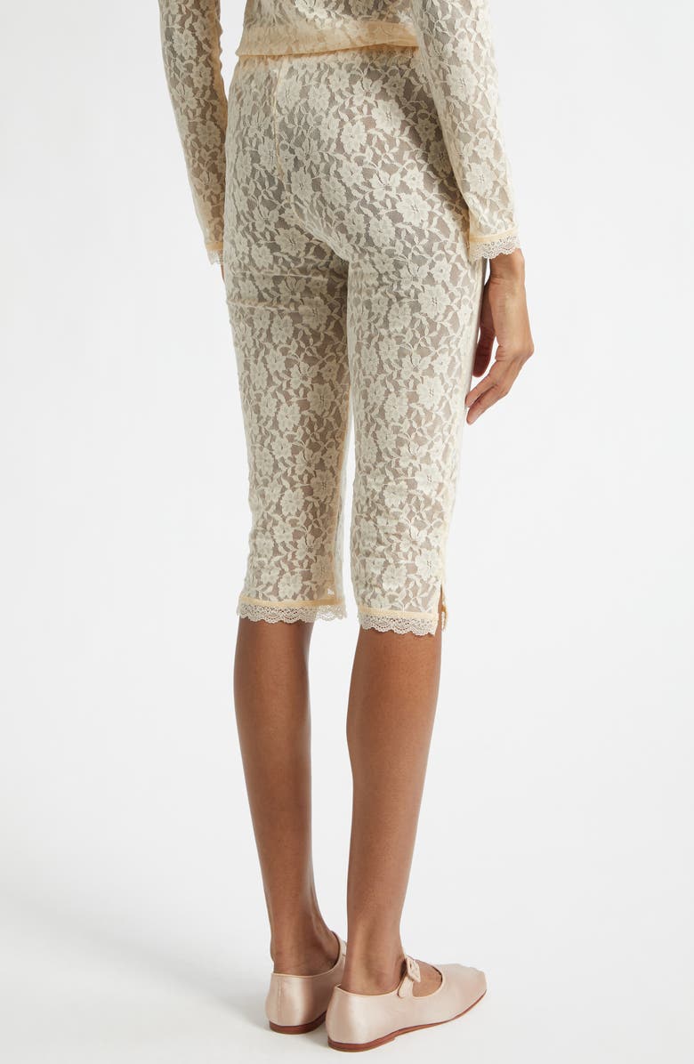 Sandy Liang Barlow Lace Capris, Alternate, color, Ivory