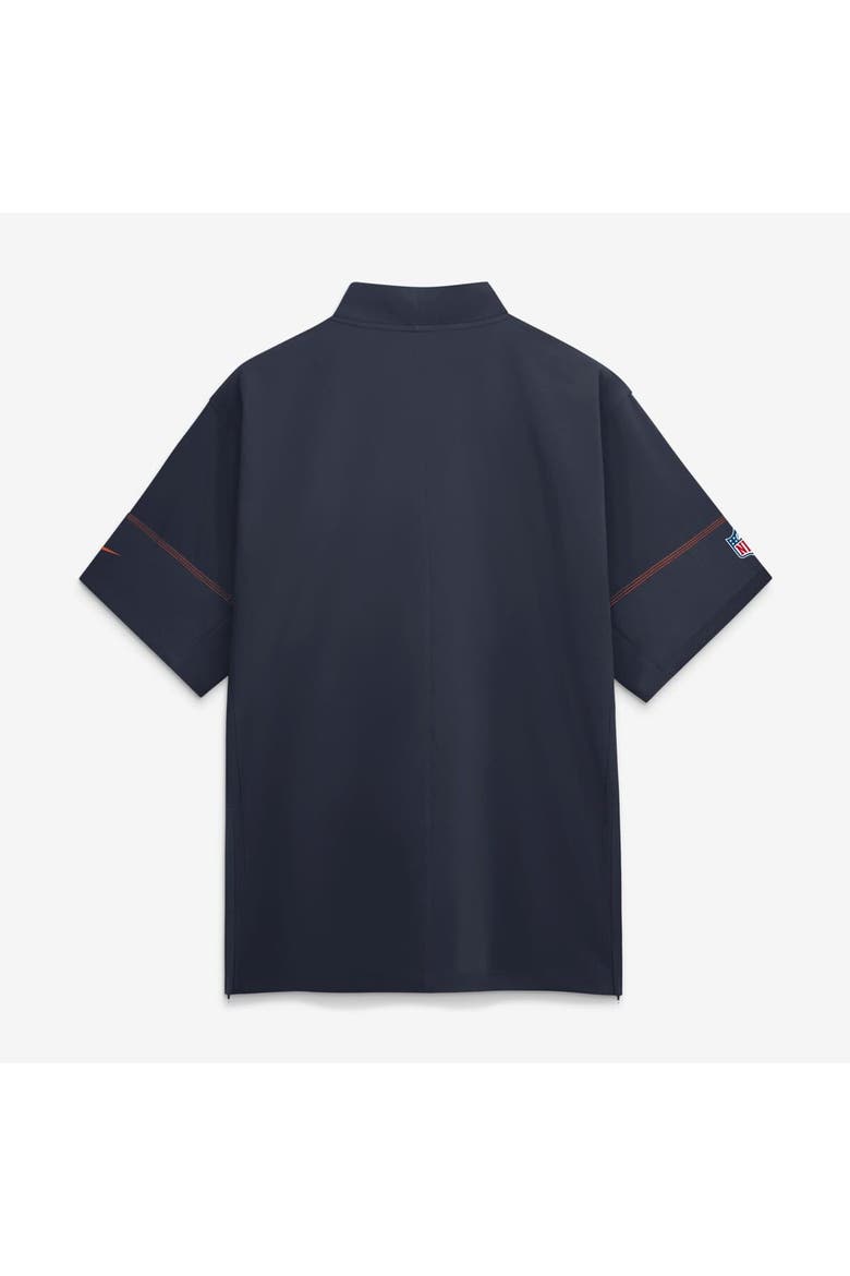 Men's Nike Navy Chicago Bears Sideline Short Sleeve Quarter-Zip Coaches Jacket, Alternate, color, Navy