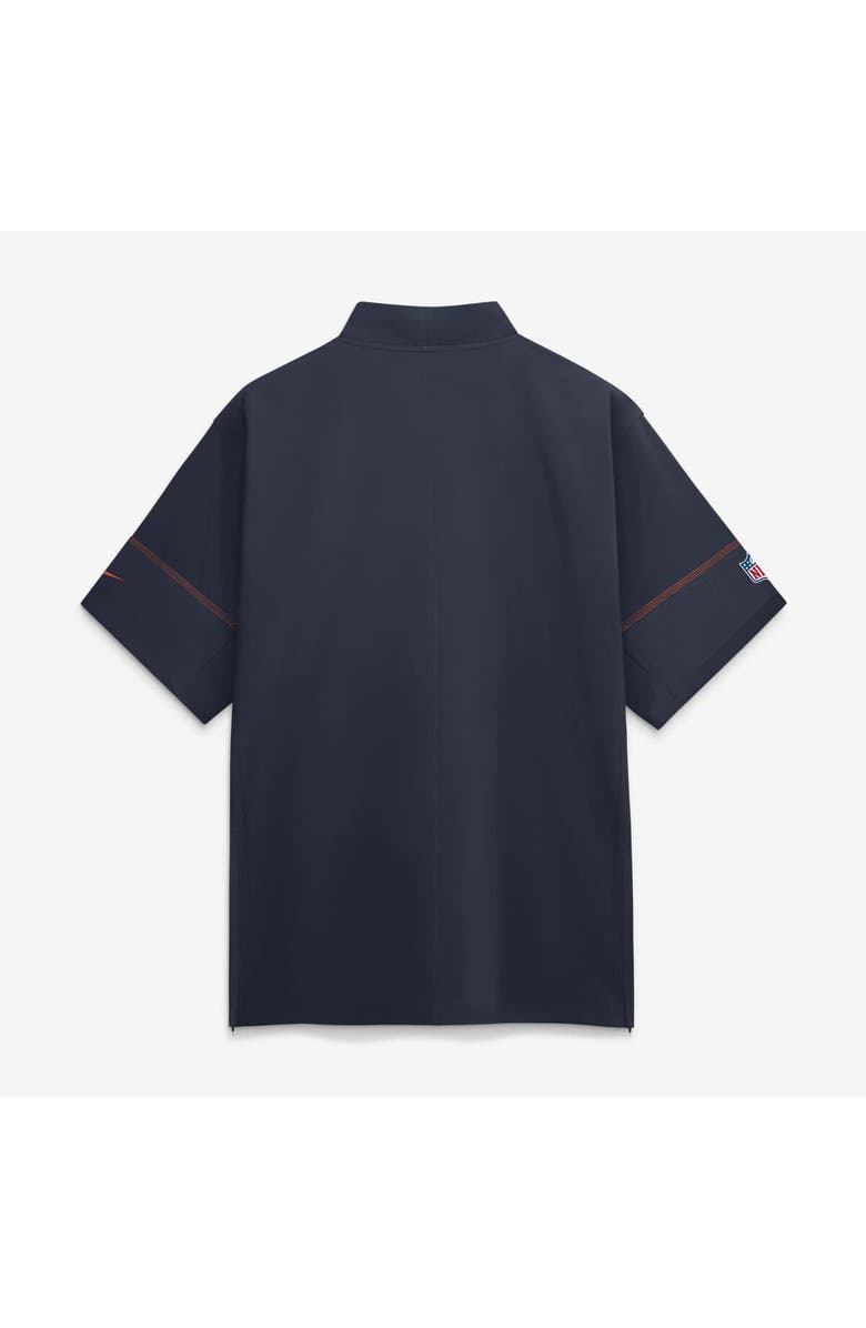 Nike Men's Nike Navy Chicago Bears Sideline Short Sleeve Quarter-Zip Coaches Jacket, Alternate, color, Navy